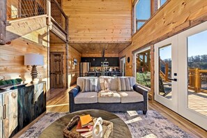 TV, fireplace - Cozy 5BD Pool Cabin | Theater + Hot Tub + Location (Sevierville)