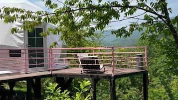 Zelt, Balkon, Bergblick | Terrasse/Patio