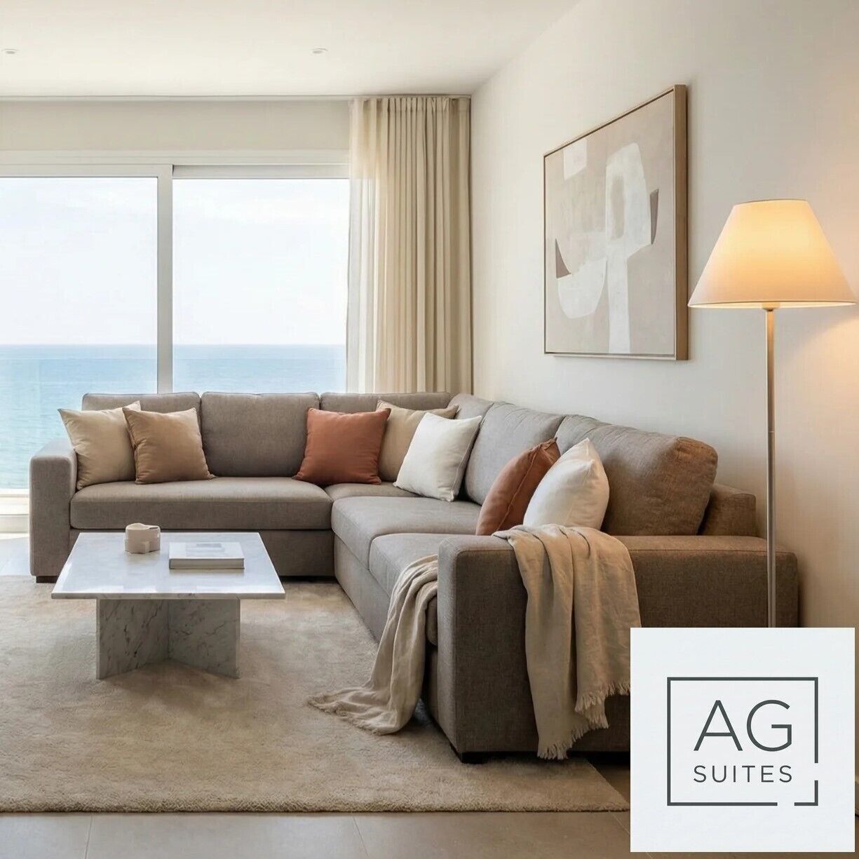 Cobertura superluxo, vista para a praia | Área de estar