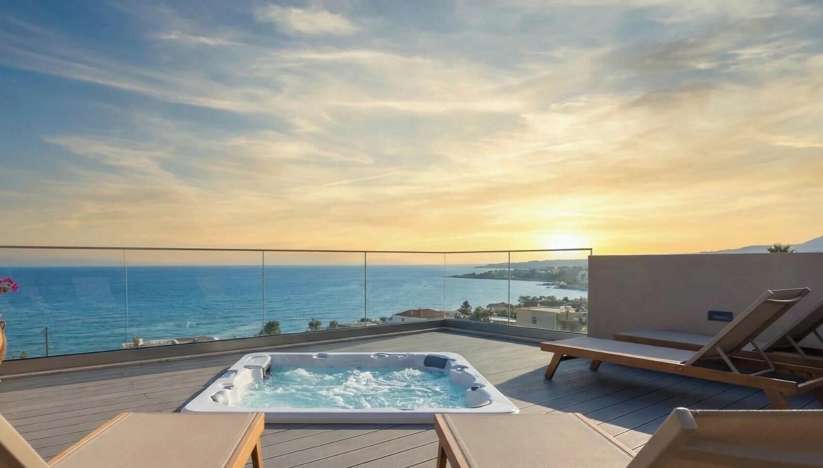 بنتهاوس فاخر - منظر للشاطئ | شرفة/رواق