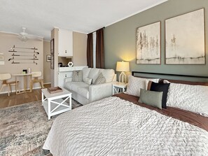 1 habitación, tabla de planchar con plancha, wifi y ropa de cama