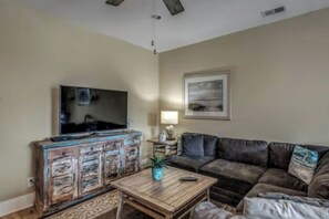 TV - Beach Villa with Pools, Lazy River & Hot Tubs — Steps to Barefoot Landing (North Myrtle Beach)