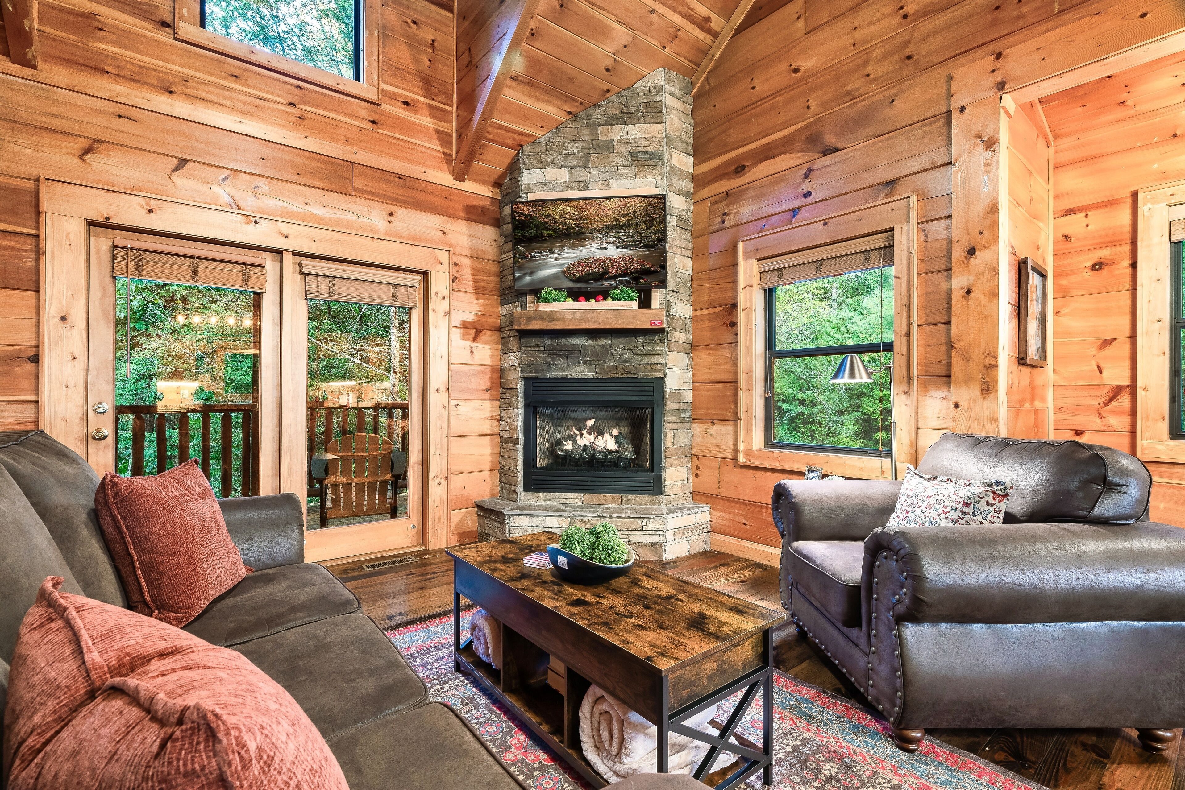 Télévision, cheminée