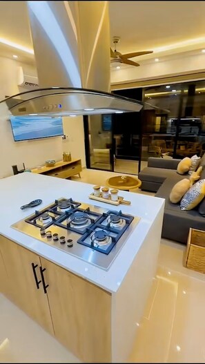 Fridge, microwave, stovetop, coffee/tea maker - 3BR Penthouse in Enchanted Bayahibe, Dominican Republic (Bayahíbe)