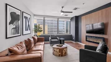 Smart TV, fireplace