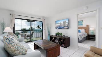 Deluxe-Apartment, Strandblick, Strandnähe | Wohnbereich