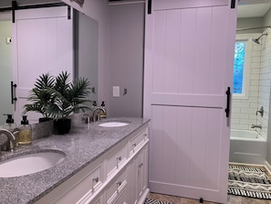 Shower, hair dryer, towels, soap - Joyful Journey- Fabulous Home in Greeneville TN (Greeneville)