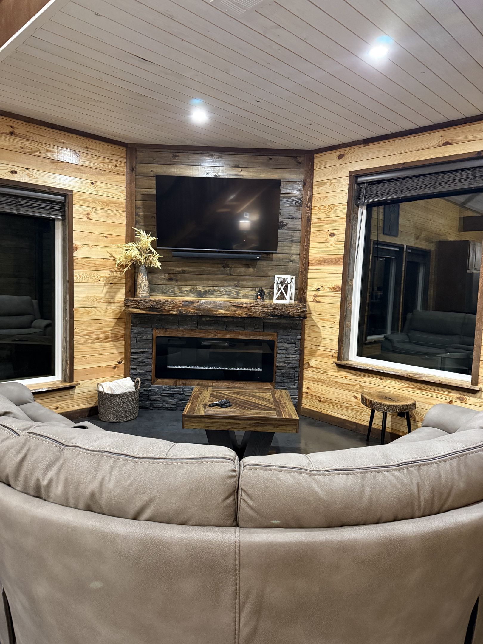 living room with smart TV