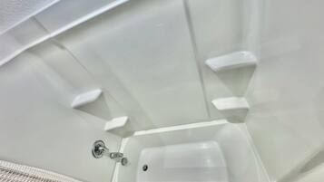 Hair dryer, bidet, towels, soap