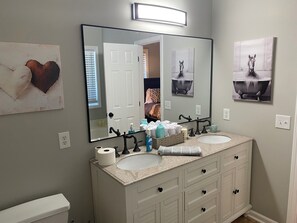 Hair dryer, towels, soap, toilet paper - 4 bedroom beautifully furnished home on over an acre. Close to 1-85 and Athens.  (Commerce)