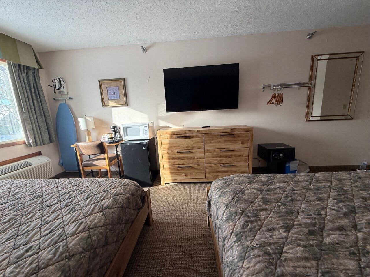 Iron/ironing board, travel crib, WiFi