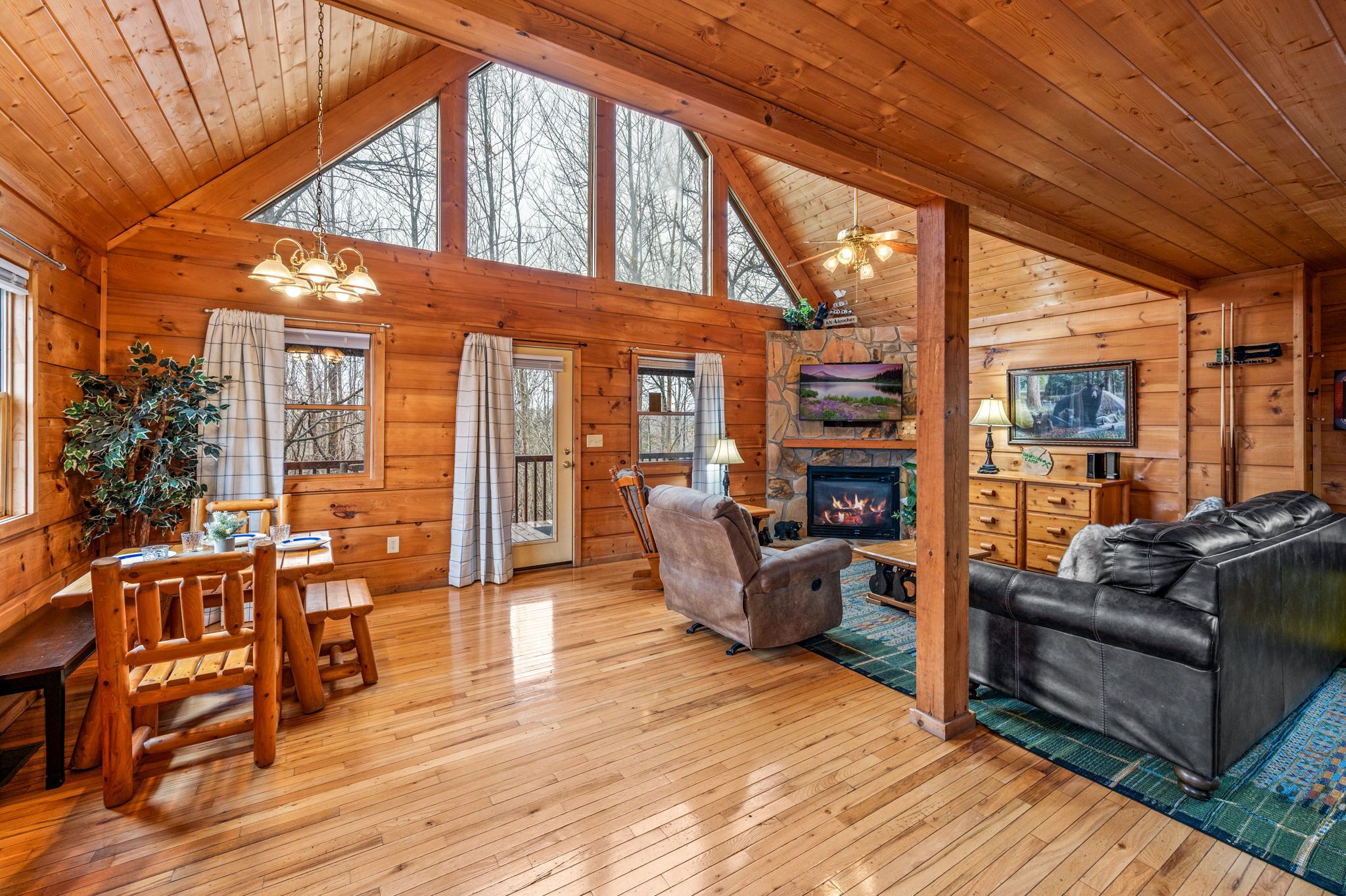 Smart TV, fireplace, video games