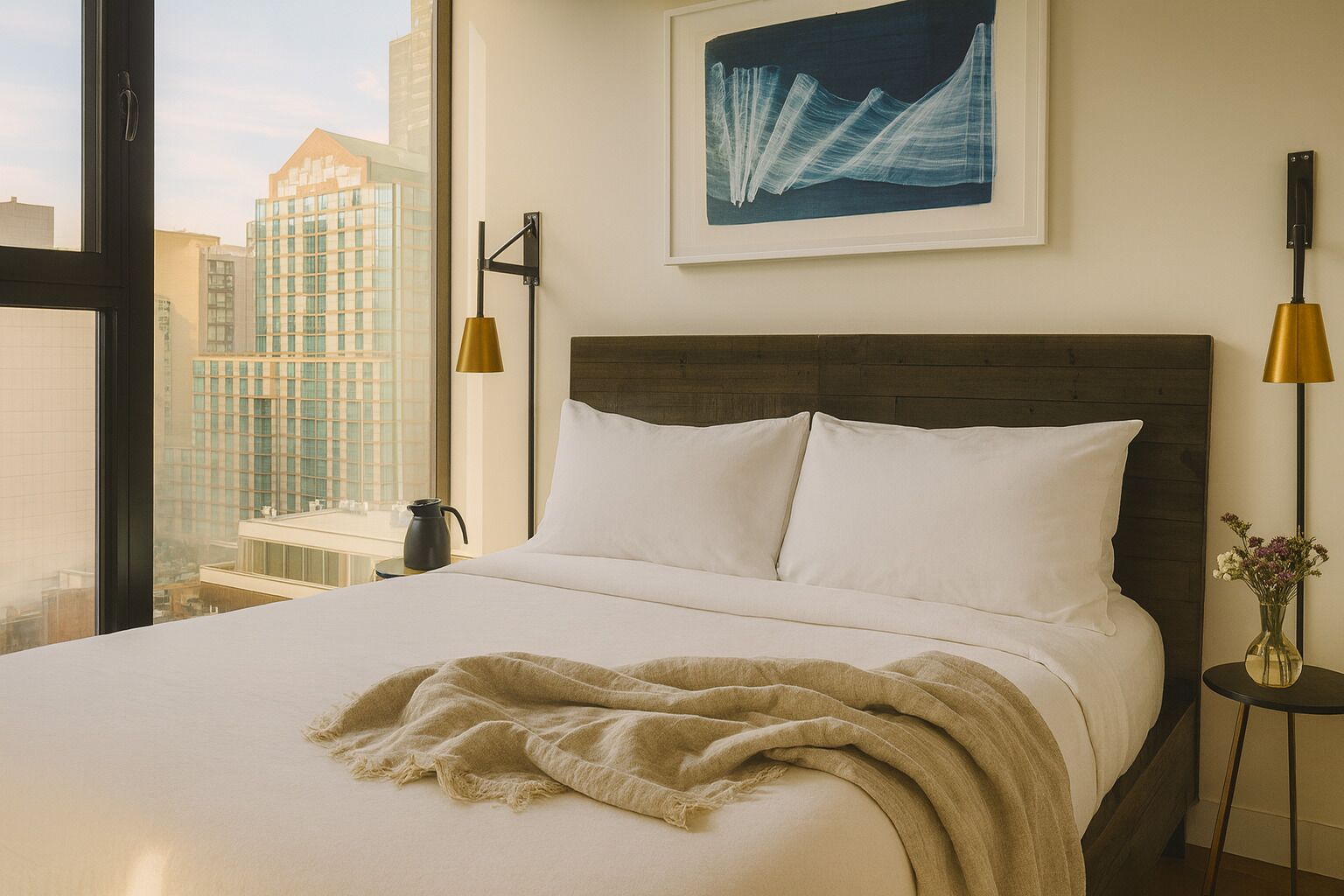 Laptop workspace, iron/ironing board, free WiFi