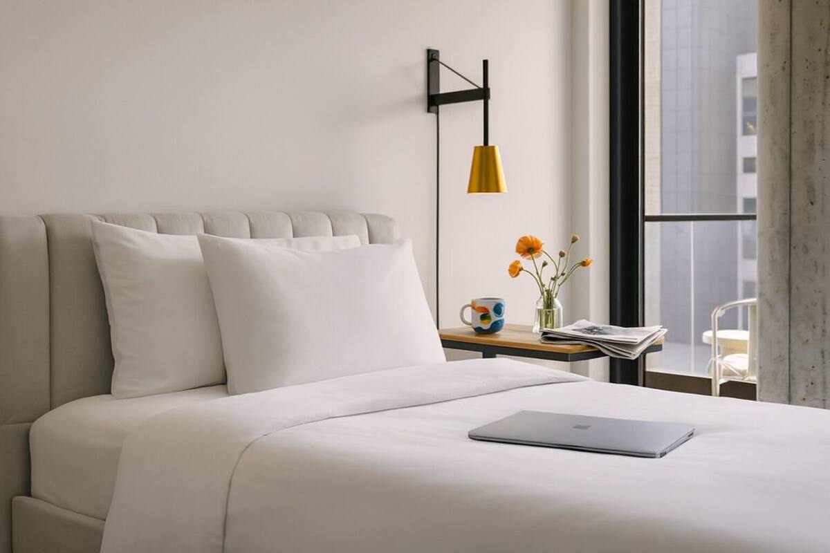 Laptop workspace, iron/ironing board, free WiFi