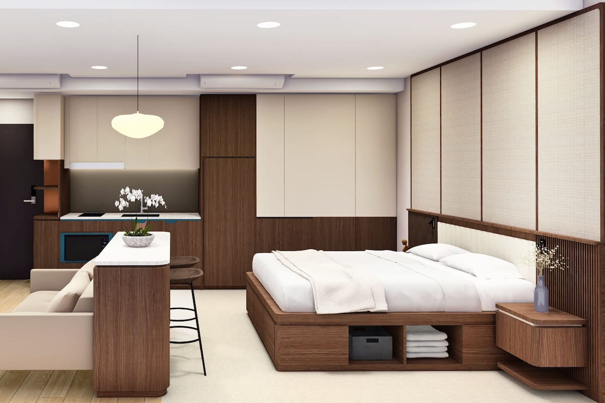 Junior-Studio, Stadtblick | Schreibtisch, laptopgeeigneter Arbeitsplatz, Verdunkelungsvorhänge