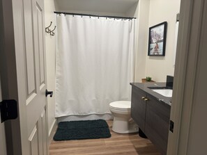 Hair dryer, towels, soap, toilet paper - Clean and Cozy Two Bedroom Duplex in West Fairbanks (Fairbanks)