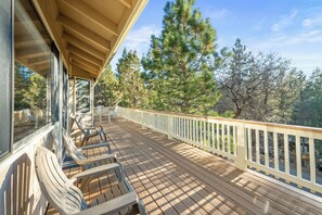 Terrace/patio - Beau Bear - NEW Listing - Play All Day! Game Room, Swing Set & Hot Tub Cabin (Big Bear City)