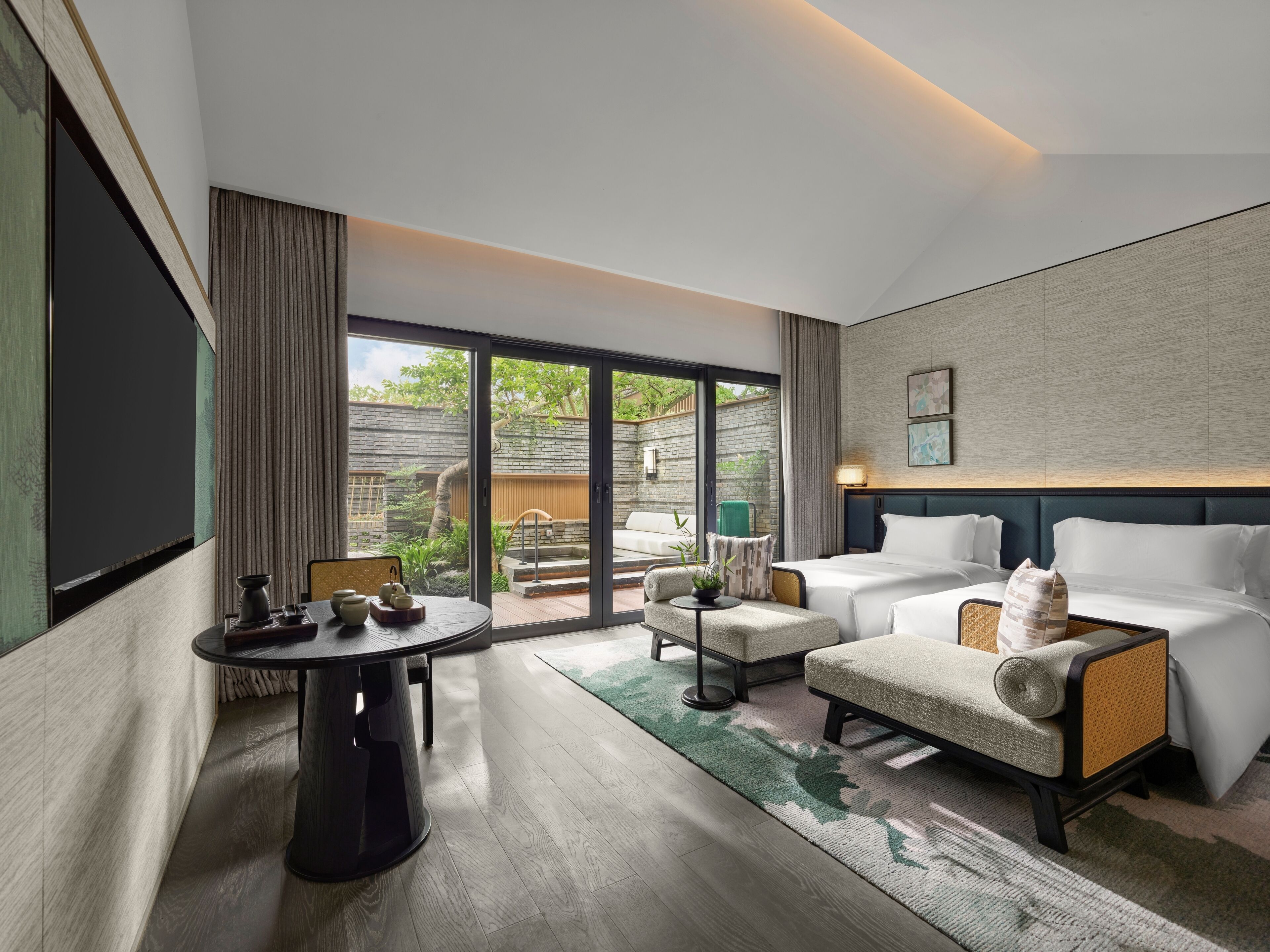 Villa, 2 Single Beds (Garden) | Down duvets, memory-foam beds, free minibar items, in-room safe