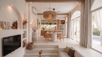 Two-Bedroom Private Pool Villa with Wellness Access | Living area