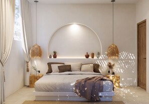 Luxury-Villa, 2 Schlafzimmer, Balkon, Gartenblick | Badezimmer