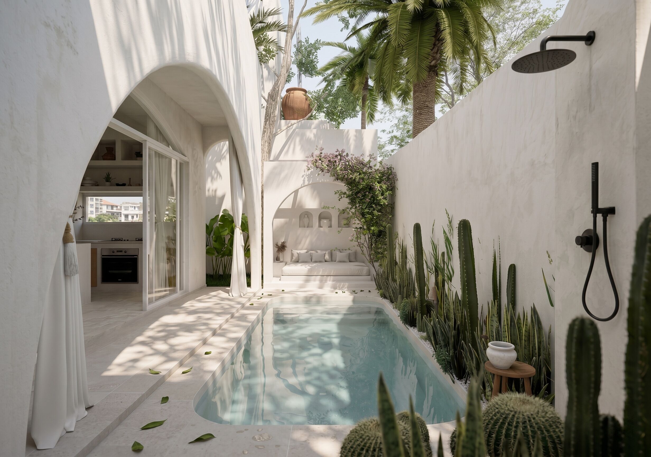 Una piscina al aire libre