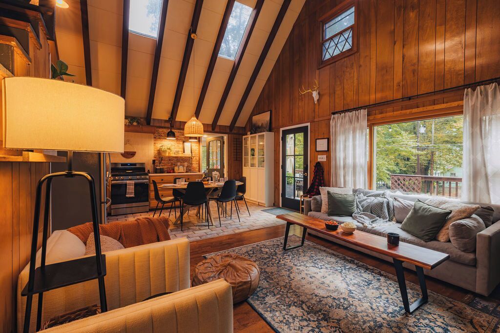 Smart TV, fireplace, video games, DVD player