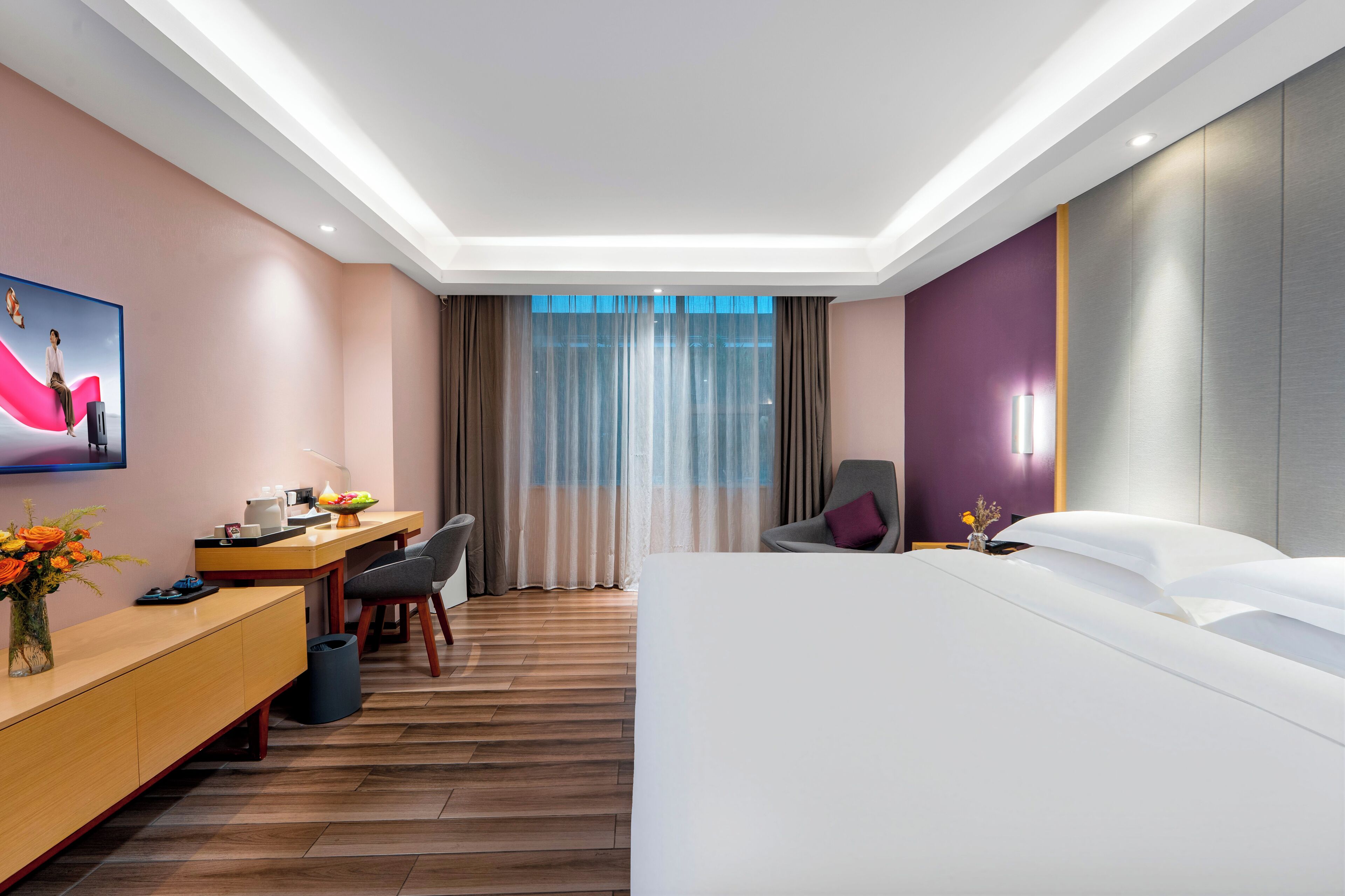 高級雙人房, 城市景 | 埃及棉床單、高級寢具、羽絨被、特厚豪華床墊