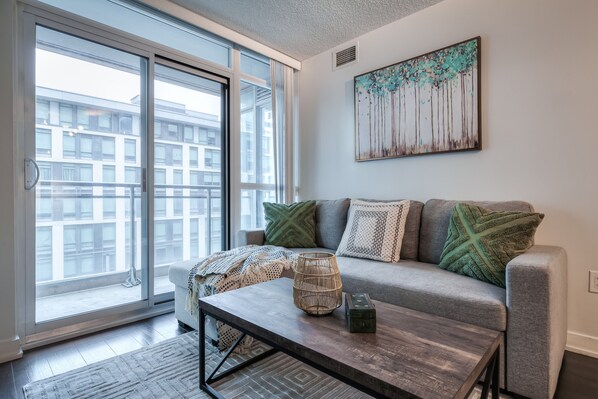 Deluxe Suite, Balcony, City View | Living area - Prime Downtown Residence (Toronto)