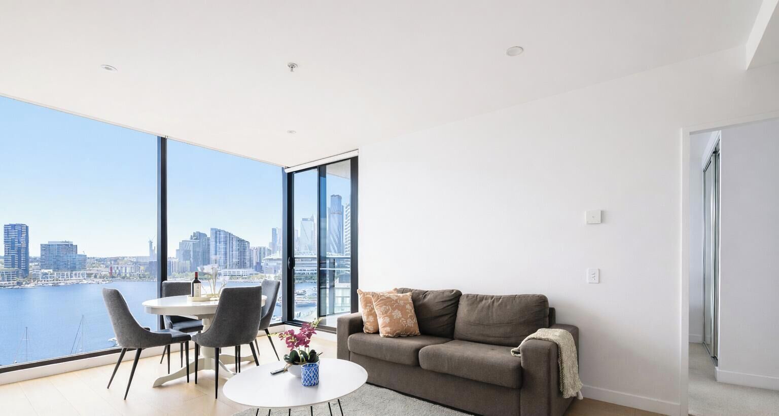 2 Bedroom 2 Bathroom Apartments with Stadium & Harbour Views | Living area