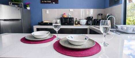 Microwave, stovetop, dishwasher