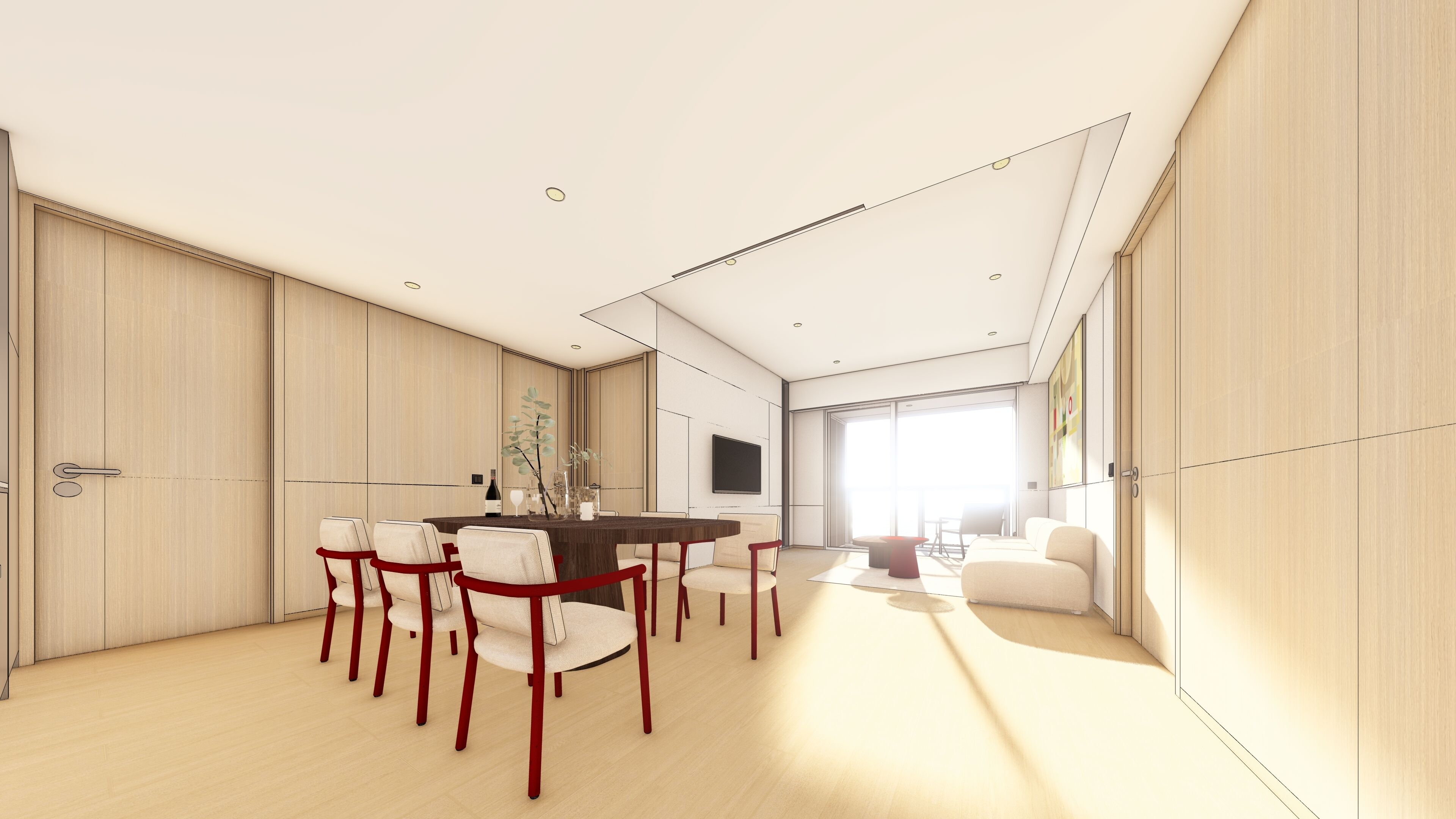 디럭스 스튜디오, 킹사이즈침대 1개, 발코니 | 다이닝