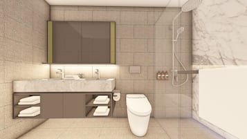 Deluxe Studio, 1 King Bed, Balcony | Bathroom