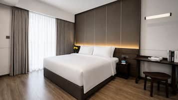 In-room safe, blackout curtains, iron/ironing board