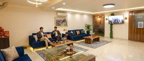 Sittområde i lobbyn