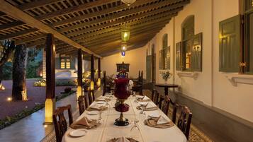 Outdoor banquet area