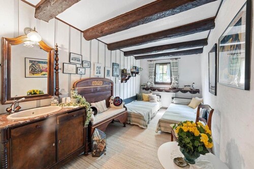 Historic half-timbered house from the 18th century, listed building