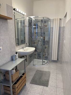 Shower, hair dryer, bidet, soap