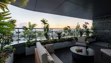 Premium suite, huisdieren niet toegestaan, uitzicht op de stad | Terras