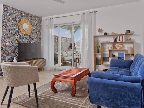 Living area - Seaside - Vue océan et plage (Le Moule)