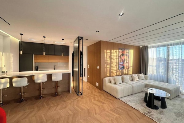 Appartement, balcon, vue ville | Coin séjour