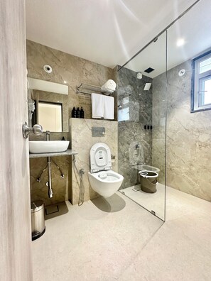 Junior Suite, 1 Bedroom, Private Bathroom, City View | Bathroom - StayBird Capital- Business Hotel (Pune)