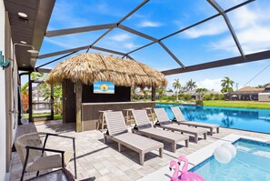Outdoor pool, a heated pool - Tiki Time! - Newly Listed (Cape Coral)