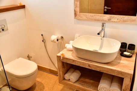 Exclusive Villa, 3 Bedrooms, Private Pool | Bathroom | Shower, rainfall showerhead, designer toiletries, hair dryer. Orchid Villas by Sea Resorts