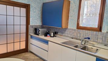 Fridge, microwave, dishwasher, toaster