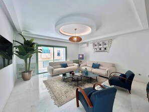 Villa, 4 Bedrooms, Smoking, Private Pool | Living area