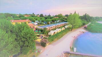 On the beach, white sand