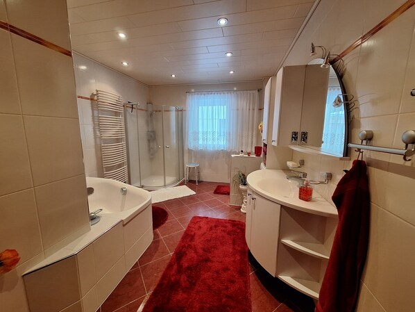 Towels, soap, toilet paper