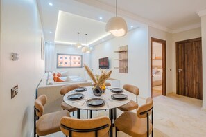 Dining - 3BR Luxe Stay with Pool-Parking 2 min to M Avenue (Marrakesh)