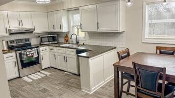 Microwave, oven, stovetop, dishwasher