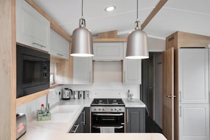 Fridge, microwave, oven, stovetop - Luxury Lodge - Seton Sands - Sleeps 8 - Wheelchair (Prestonpans)